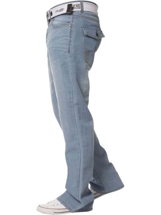 Kruze Herren Bootcut Denim Jeans - Image 3