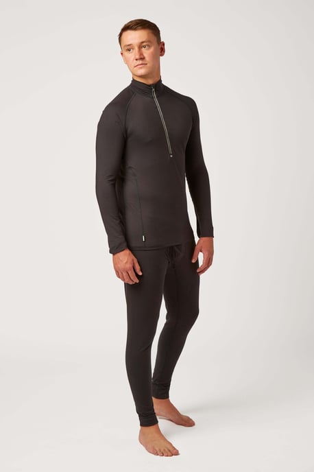 Bodyfit Zip Neck Baselayer Black