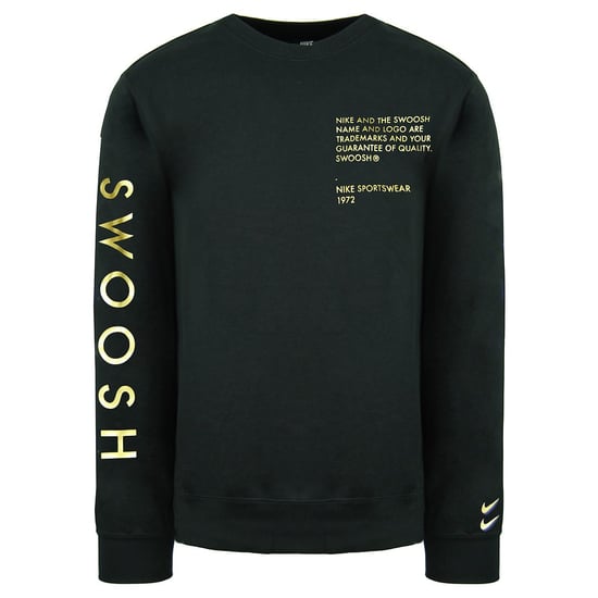 Nike Swoosh Long Sleeve Black Pullover Crew Neck Mens Sweaters DC2577 010