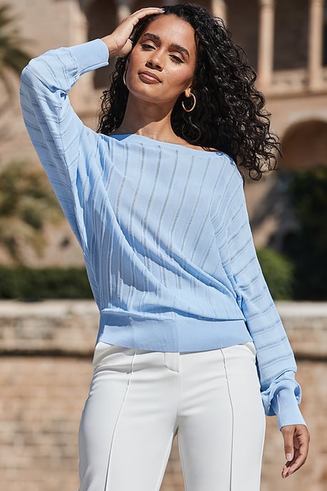 Cornflower Blue Batwing Jumper