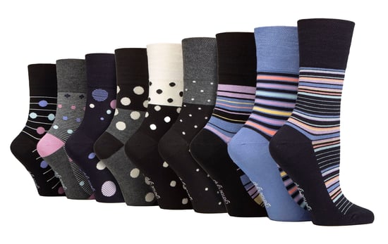 9er-Pack Bambus-Socken Damen | Gentle Grip | Extra Wide Soft Top Non Elastic Socken - SOLRM383940 - Image 1