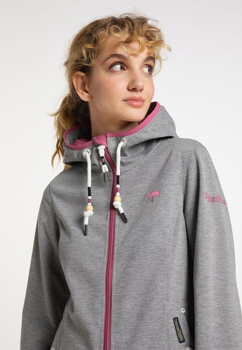 Schmuddelwedda Funktionsjacke Damen grau melange sorbetrot - Image 5