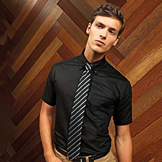 Premier Signature Herren Oxford-Hemd / Arbeitshemd, kurzärmlig (Schwarz) - Image 2