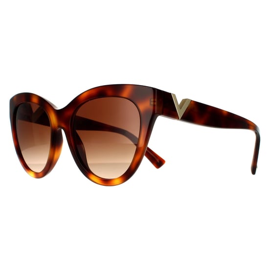 Valentino Cat Eye Womens Light Havanna Braun Gradient Sonnenbrillen - Image 2