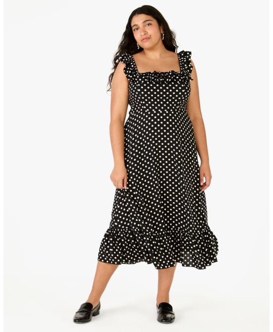 Dot Dot Dot Ruffle Midi Dress