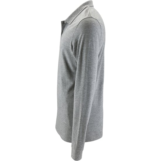 SOLS Mens Perfect Langarm-Pique-Poloshirt (Grau meliert) - Image 3