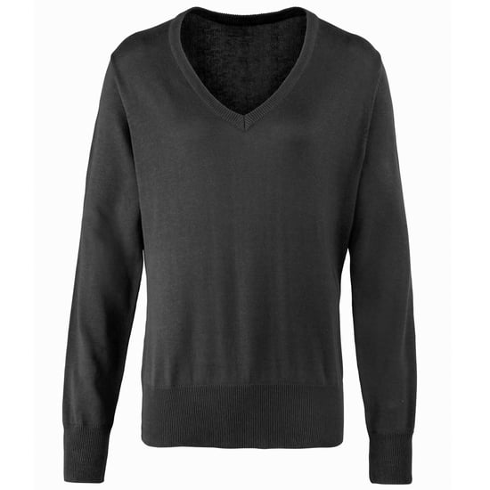 Premier Damen Strickpullover mit V-Ausschnitt (Anthrazit) - Image 1
