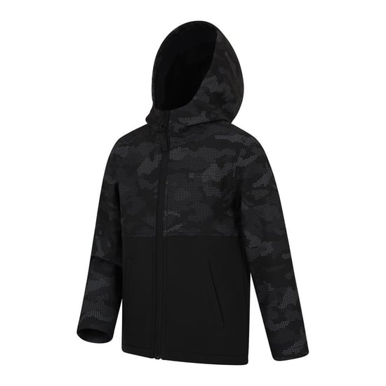 Mountain Warehouse Childrens/Kids Exodus Camo Soft Shell Jacket (Black)