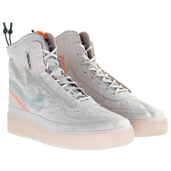 Nike AF1 Shell Lace-Up Grey Synthetic Womens Trainers BQ6096 003