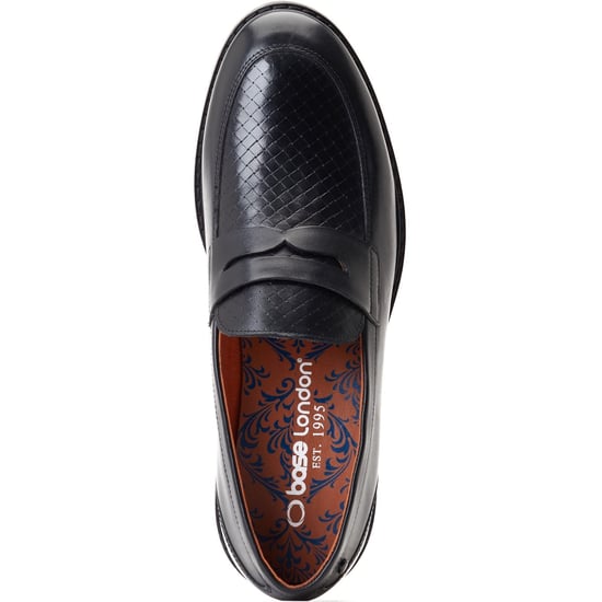 Base London Sid Leder Herren schwarze Mokassins - Image 4