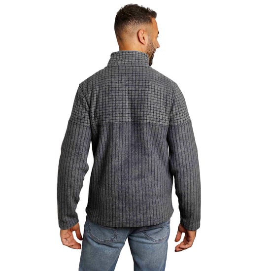 Weird Fish - "Longmont" Fleece-Oberteil mit kurzem Reißverschluss für Herren (Marineblau) - Image 3