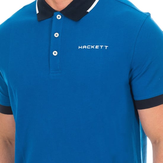Men's short-sleeved polo shirt with contrast lapel collar HMX1005D
