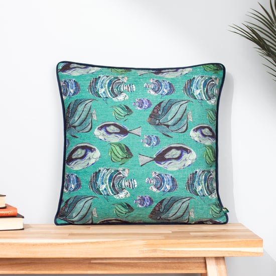 Wylder Tropics Abyss Fish Repeat Chenille Federgefülltes Kissen - Image 6