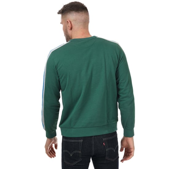 Men's Lacoste SPORT Contrast Bands Crew Sweatshirt in Green