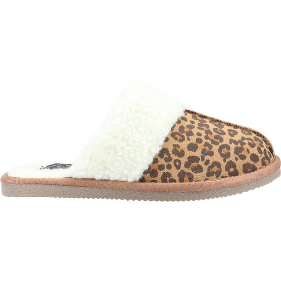 Hush Puppies - Damen Hausschuhe "Arianna", Leo-Muster, Wildleder (Braun/Weiß) - Image 1