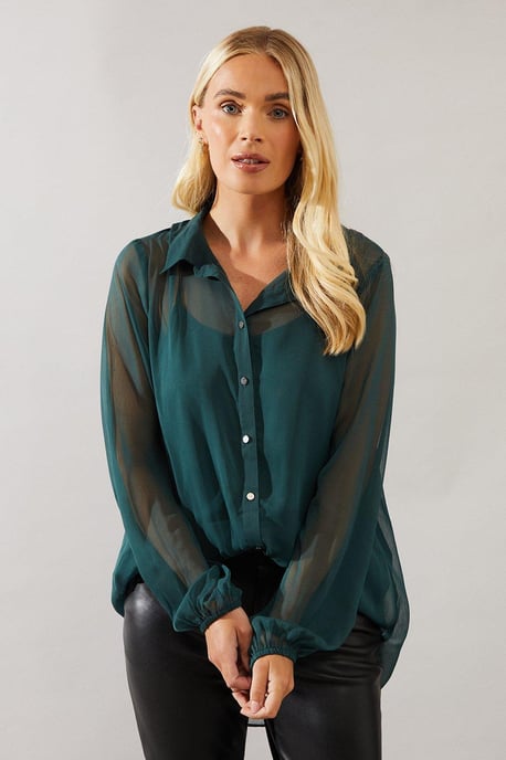Petite High Low Hem Shirt - Image 1