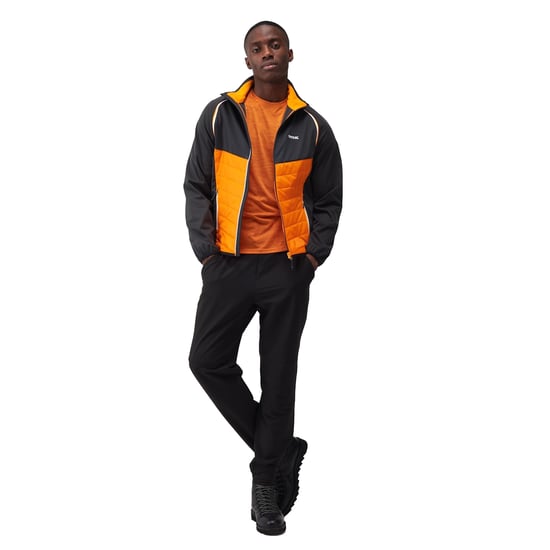 Regatta Mens Steren Hybrid Soft Shell Jacket (Orange Pepper/Ash)