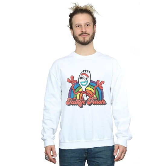 Disney Mens Toy Story 4 Forky Talkin´ Trash Sweatshirt (White)