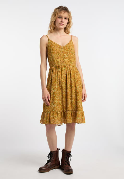 Dreimaster Kleid Damen Dunkelgelb Mehrfarbig - Image 2