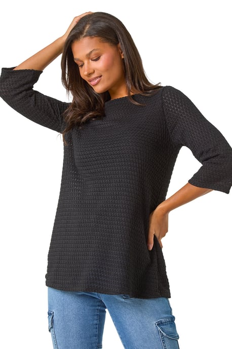 Crochet Knit Stretch Tunic Top