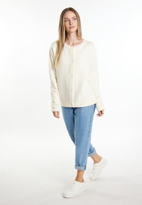 Dreimaster Strickjacke Damen Wollweiss - Image 2