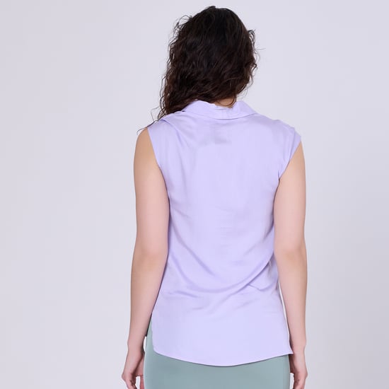Ärmellose Bluse mit breitem, flachem Kragen - Image 6