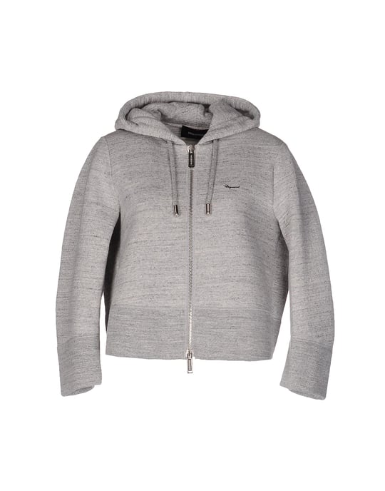 Dsquared2 Grey Cotton Melange Zip Front Hoodie