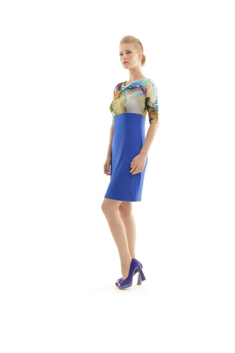Cowl Neck Print Detail Dress