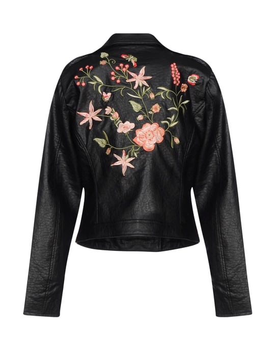 Only Black Faux Leather Biker Jacket
