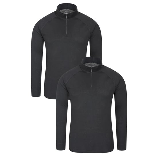 Mountain Warehouse Mens Talus Base Layer Top (Pack of 2) (Black)