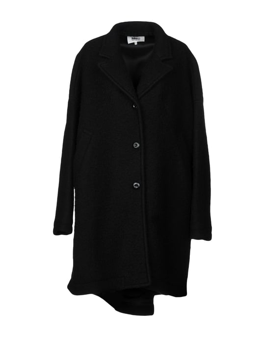 MM6 Maison Margiela Black Virgin Wool Overcoat