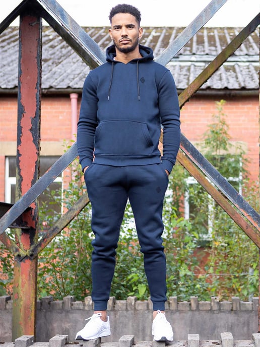 Enzo | Herren Pullover Hoodie Trainingsanzug Set - Navy - Image 1