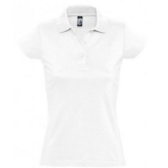 SOLS Damen/Damen Prescott Kurzarm-Jersey-Poloshirt (Weiß) - Image 1
