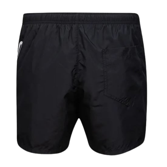 Moschino Large Circular Milano Logo Black Swim Shorts