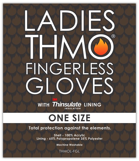 Fingerlose Damen-Thermohandschuhe | THMO | Winter-Fleece-gefütterte, weiche Thinsulate-Handschuhe für Damen, Schwarz - Image 2
