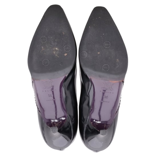 Celine Pumps mit Mandelfuss und kitten Heel aus schwarzem Leder - Image 6