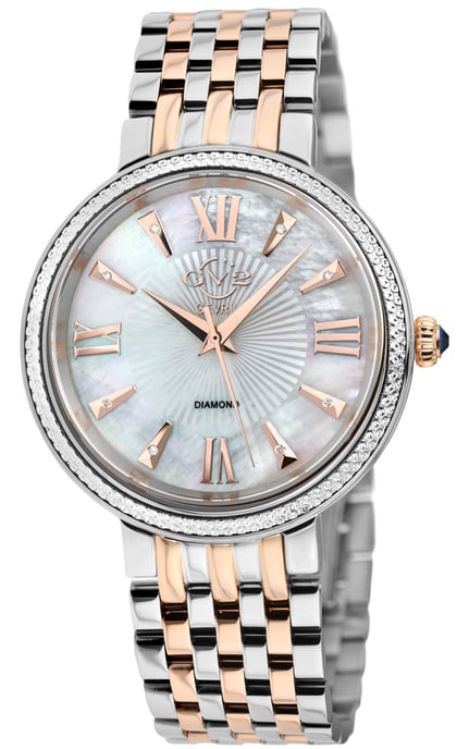 GV2 Damen Genoa 12535 Schweizer Quarz Perlmutt Diamant zweifarbig Edelstahl Uhr - Image 1