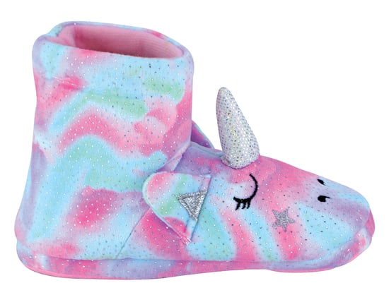 Kinder 3D rosa Einhorn Slipper Stiefel | Regenbogen Neuheit Booties für Mädchen - rosa - Image 1