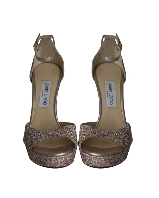 Jimmy Choo Plattform Sandalen in pinkem Glitter - Image 2