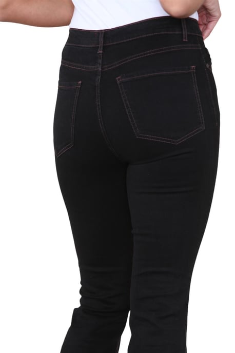 Magic Shaping High Waisted Slim Flare Leg Jeans für Damen in Schwarz - Image 5