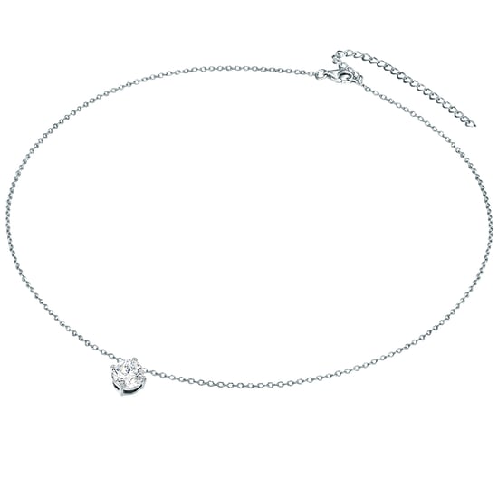 Set (necklace + stud earring) sterling silver embellished with swarovski crystals® white Rafaela Donata - Image 2