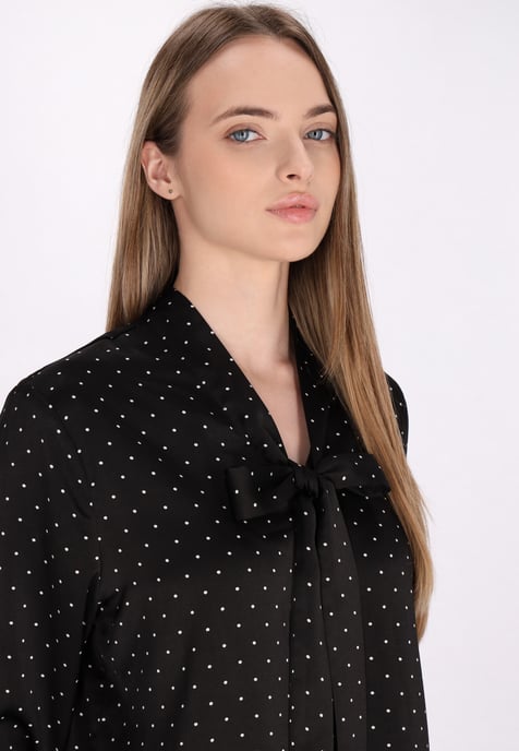 Dreimaster Bluse Damen Schwarz Gepunktet - Image 5