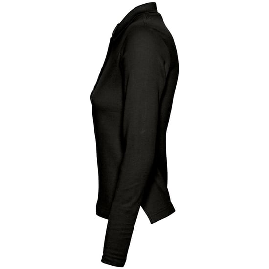 SOLS Damen/Damen Podium Langarm-Piqué-Poloshirt aus Baumwolle (Schwarz) - Image 3