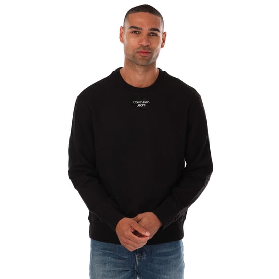 Herren Calvin Klein Jeans Relaxed Baumwoll-Terry Sweatshirt in Schwarz - Image 1