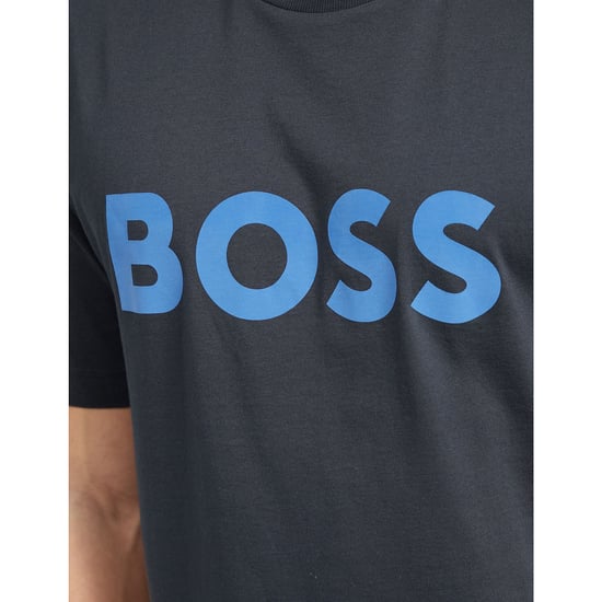 Men's Hugo Boss Cotton-Jersey Tee1 Logo Print T-Shirt in Navy