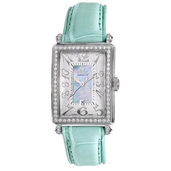 Gevril Damen 7247NV Mini Quarz Avenue of Americas Blau Diamant Uhr - Image 1