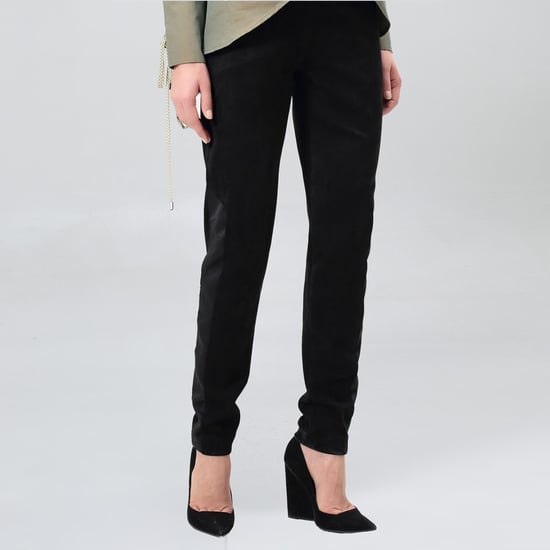 Gerade Hose aus Wildleder und Satin - Image 5