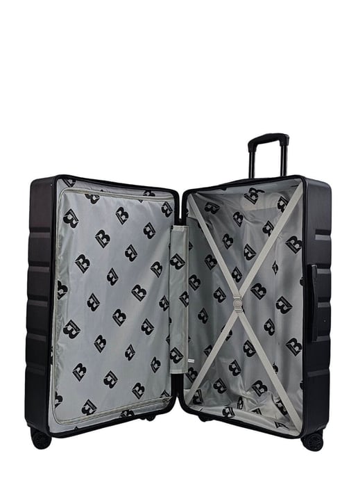 Black Hard Shell Classic Suitcase Set 8 Wheel Cabin Luggage Case Travel Bag