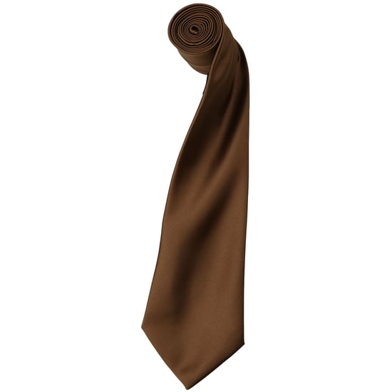 Premier Herrenkrawatte aus Satin (schmale Klinge) (2er-Pack) (Braun) - Image 1