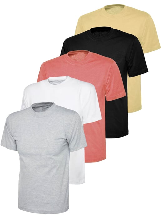 Kruze | Womens Crew Neck T-Shirts (5er Pack) - BLK/GRY/PNK/NUDE/WHT - Image 1